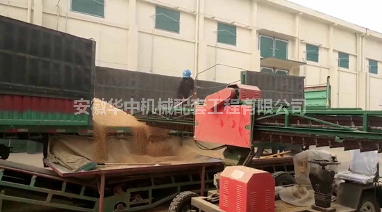 粮库中的移动式粮食卸车链条刮板扒谷机