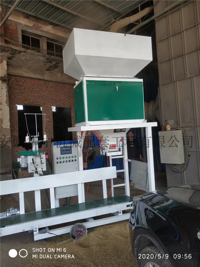 粮食自动定量包装秤工作现场图