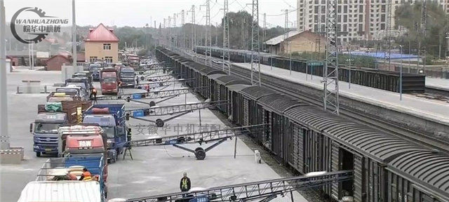 粮食输送机包粮上火车图片