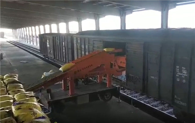 装车输送机工作现场